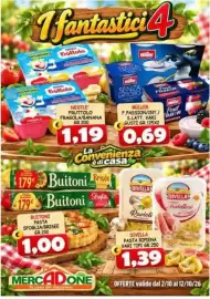 Volantino MercADone Pagina 3: Divella pasta ripiena €1,39, Nestle fruttolo fragola/banana €1,19