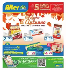 Volantino Alter Discount Pagina 1: Caffè intenso PASSIONE CAFFÈ €4,99, Kinder Fetta al latte €1,99