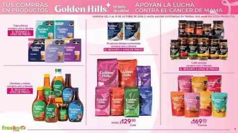 Folleto Fresko Página 6: Golden hills - café tostado y molido €129,90, Golden hills - tisanas €169,90