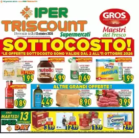 Volantino Iper Triscount Pagina 1: Excelsior filetti di tonno €1,99, Foxy carta igienica €1,99
