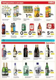 Folheto Froiz Página 6: Vinho Setúbal Dona Ermelinda branco ou tinto €2,82, Aguardente Bagaceira Aldeia Velha €8,79