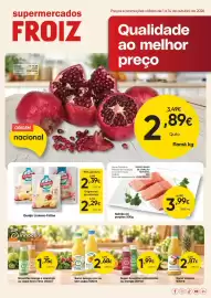 Folheto Froiz Página 1: Salmão em porções 200g €3,99, Queijo Limiano fatias €2,39