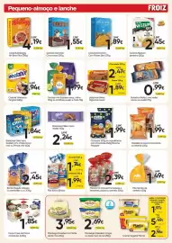 Folheto Froiz Página 12: Madalenas aurora chocolate ou laranja €1,99, Bimbo Bagels clássico €2,45