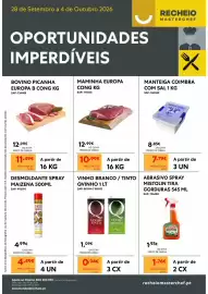 Folheto Recheio semana 40 Página 1: Qvinho vinho branco / tinto €0,94, Manteiga coimbra com sal €7,79