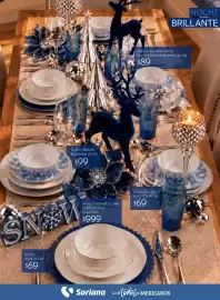 Catálogo Soriana Súper Página 37: Vajilla de porcelana 12 piezas, filo plateado €999,00, Plato trinca melamina €99,00