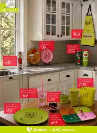 Catálogo Soriana Súper Página 48: Charola melamina grinch €69,00, Botellín con palomera €199,00