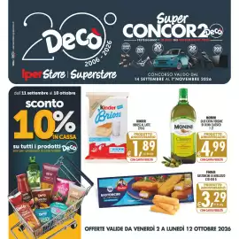 Volantino Deco Superstore Pagina 1: Kinder Brioss al latte €1,89, Monini olio extra vergine di oliva classico €4,99