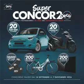 Volantino Deco Superstore Pagina 2: 2 Deco 2006-2026 Da 20 anni la tua scelta quotidiana Super CONCOR2Deco 20 FIAT 500 1.0