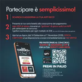 Volantino Deco Iperstore Pagina 3: Partecipare è semplicissimo! 1 SCARICA O AGGIORNA LA TUA APP DECÒ 2 3 Presenta la tua