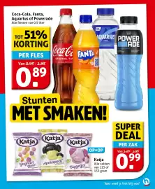 Hoogvliet folder week 41 Pagina 9: Alle Coca-Cola, Fanta, Aquarius of Powerade €0,89, Alle Katja €0,99
