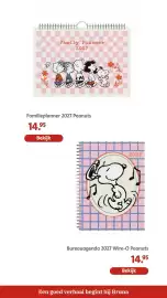 Bruna folder Pagina 29: Peanuts Bureauagenda 2027 Wire-O €14,95, Peanuts Familieplanner 2027 €14,95
