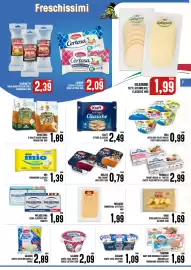Volantino Al Discount Pagina 7: President Emmenthal affettato €1,99, Muller Mix Yogurt €0,79