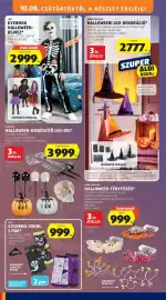 ALDI akciós újság hét 41 Oldal 32: L&D gyermek halloween-jelmez €2.999,00, Casalux halloween-kiegészítő led-del €3.999,00