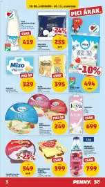 PENNY akciós újság hét 41 Oldal 3: San Fabio Mozzarella €255,00, Sissy kördobozos sajt €249,00