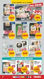 PENNY akciós újság hét 41 Oldal 5: Karát angolszalonna €349,00, Csabai parasztkolbász €1.199,00