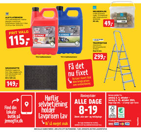 Jem & fix tilbudsavis uge 41 Side 36: Alkylatbenzin (5 L) €115,00, Mejsebolde (50 stk.) €49,00