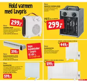 Jem & fix tilbudsavis uge 41 Side 19: Elradiator €599,00, Varmblæser €299,00