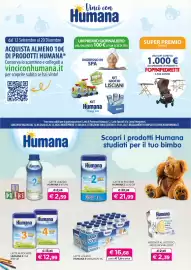 Volantino Universo Bimbo Pagina 24: Latte in polvere Humana 3 o 4 €12,99, Latte liquido Humana 3 o 4 €16,68