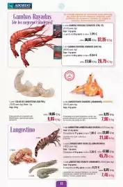 Folleto Abordo Página 12: Origen - gambas rayadas €1,09, Langostinos grandes (vannamei) (cocidos) €7,90