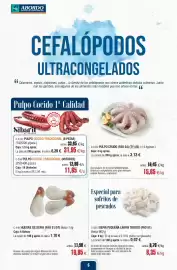 Folleto Abordo Página 6: Sibari - pulpo cocido tradicional €11,65, Costa - pulpo crudo €15,65
