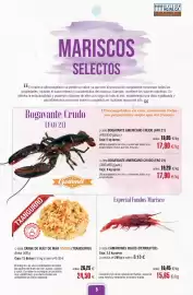 Folleto Abordo Página 9: Gourmet - bogavante americano crudo €17,90, Camarones rojos (periquitos) €15,65
