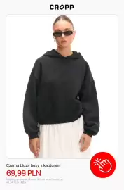 Cropp gazetka tydzień 40 Strona 2: Czarna bluza boxy z kapturem Cropp €69,99