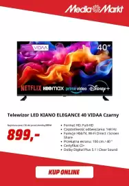 Media Markt gazetka tydzień 40 Strona 10: Telewizor LED Kiano Elegance 40 Vidaa czarny €899,00