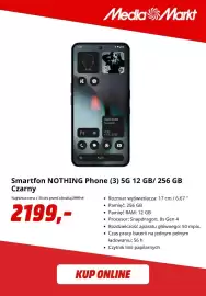 Media Markt gazetka tydzień 40 Strona 6: Smartfon Nothing Phone (3) 5 g 12 GB/256 Gb czarny €2.199,00