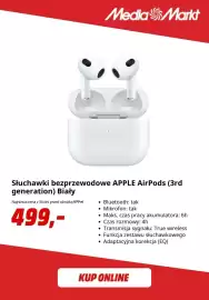 Media Markt gazetka tydzień 40 Strona 7: Słuchawki bezprzewodowe Apple AirPods (3rd generation) biały €499,00