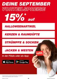 KiK Prospekt Seite 4: = DEINE SEPTEMBER VORTEILSPREISE 15% auf HALLOWEENARTIKEL KERZEN & RAUMDÜFTE STRÜMPFE & SOCKEN JACKEN