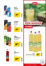 Eurogast Grissemann Flugblatt Seite 21: The Organics by Red Bull €1,29, Rauch HappyDay Fruchtsaft gespritzt €0,79