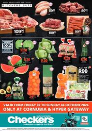 Checkers catalogue Page 2: Vitality Roma Tomatoes €25,00, Mutton Dhania Sausage €99,99