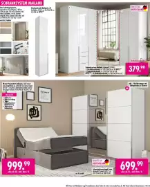 Möbel Boss Prospekt Seite 25: Schrankssystem Mailand, alpinweiß €379,99, Motor-Polsterbett Gabriola €999,99