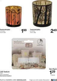 Zeeman Prospekt woche 40 Seite 4: Teelichthalter €2,49, Teelichthalter €1,99