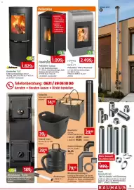 Bauhaus Prospekt Seite 31: Aduro Kaminofen '9.8' €1.829,00, Werkstattofen 'Thalia' €189,00