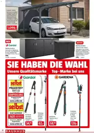 Bauhaus Prospekt Seite 38: Gardol Mülltonnenbox €149,00, Carport 'Andy' €1,10