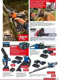 Bauhaus Prospekt Seite 39: WORX 20V Astsäge 'WG326E.2' €79,99, Akku-Heckenschere 'BC-HT720-X Set S2' €129,00