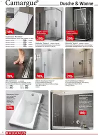 Bauhaus Prospekt Seite 8: Walk-In Duschwand 'Level 5' €189,00, Eckdusche 'Tampere' €299,00
