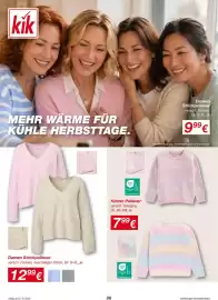 KiK Prospekt Seite 6: kik MEHR WÄRME FÜR KÜHLE HERBSTTAGE. JANA ине. Damen Strickpullover versch. Farben, kuscheliger