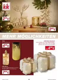 KiK Prospekt Seite 8: LED Deko Geschenk €4,99, Deko-Hirsch €2,99
