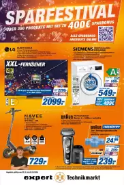 Expert Prospekt woche 40 Seite 1: SIEMENS Waschmaschine WM14N29E €499,00, LG XXL-FERNSEHER €2.099,00