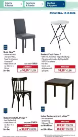 METRO Prospekt woche 41 Seite 47: Indoor Restauranttisch „Aldea“ €109,99, Restaurantstuhl "Wenge" €99,99