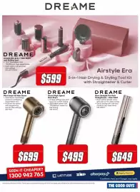 The Good Guys catalogue week 40 Page 4: Dreame Aero Straight Pro Hair Straightener - Pink Gold €649,00