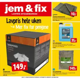 Jem & fix kundeavis uke 41 Side 1: GRØNN PRESENNING €10,00, SPYLERVÆSKE €35,00