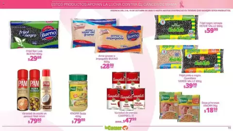 Folleto La Comer Página 11: Campbell's variedades de cremas €47,90, Bueno frijol negro €29,00