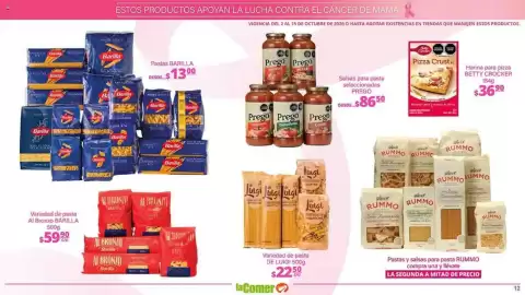 Folleto La Comer Página 12: De Luigi variedad de pasta €22,50, Salsas para pasta seleccionadas PREGO €86,50