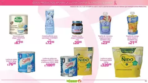 Folleto La Comer Página 15: Nido FortiCrecer €320,00, Nestle Svelty €100,00