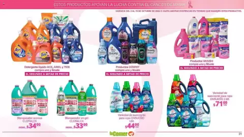 Folleto La Comer Página 21: Ensueño variedad de suavizante para ropa €71,00, Cloralex blanqueador en gel €33,00