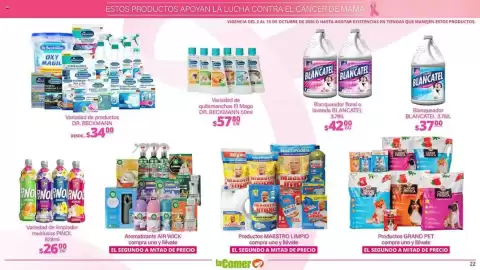 Folleto La Comer Página 22: Dr. Beckmann variedad de productos €34,00, Pinol aromas €26,00