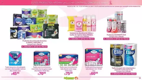 Folleto La Comer Página 23: Tena lady discret €70,00, Tena lady discret mini €60,00